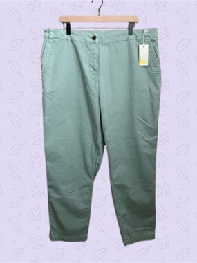 Boden NWT classic chino pants iceberg green sz 16/18R